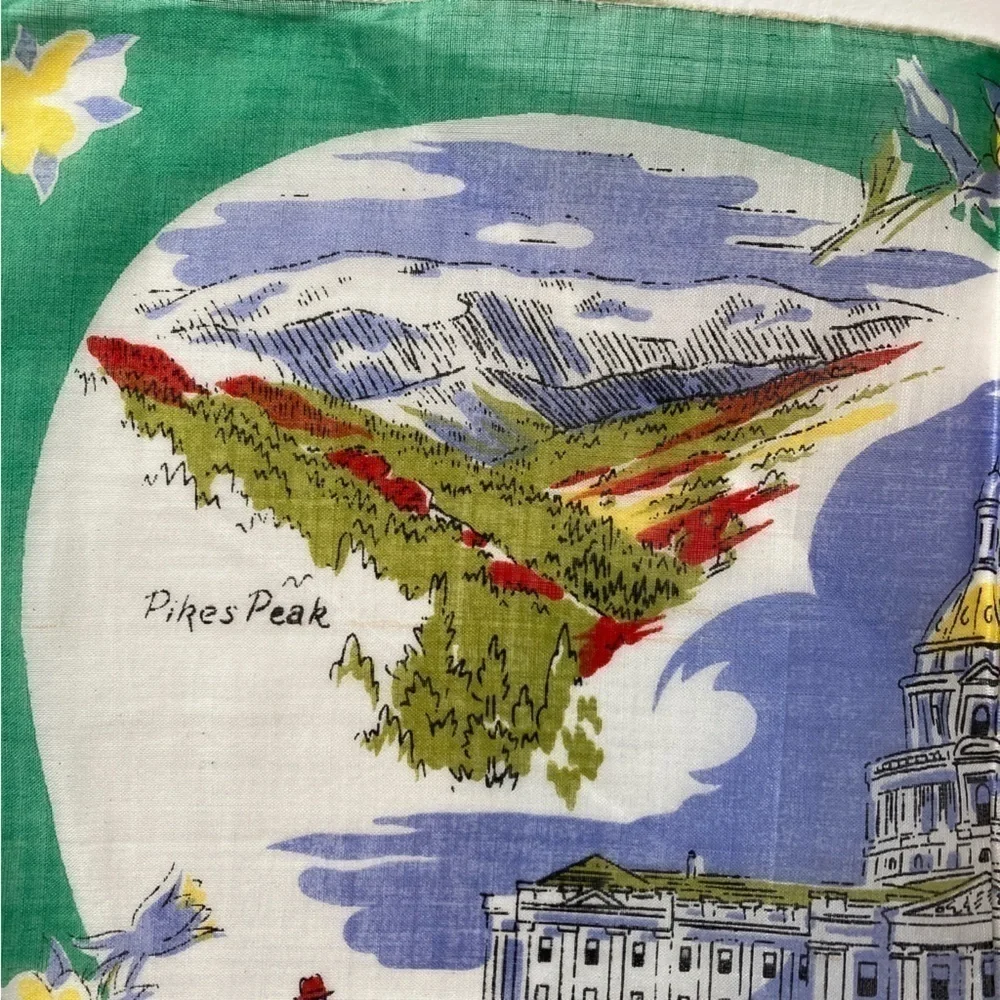Vintage Burmel Denver Colorado Souvenir Handkerchief - Picture 6 of 11